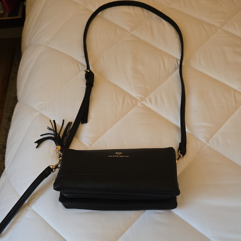 Nanette Lepore Black Crossbody Bag with Tassel